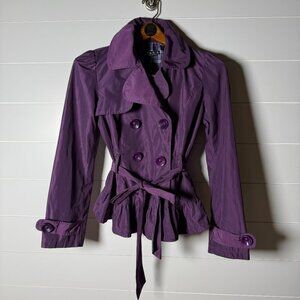 O & D Fashion Forever Purple Belted Jacket Sz Medium